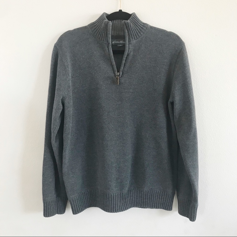 Eddie Bauer Quarter Zip Pull Over Sweater Blue